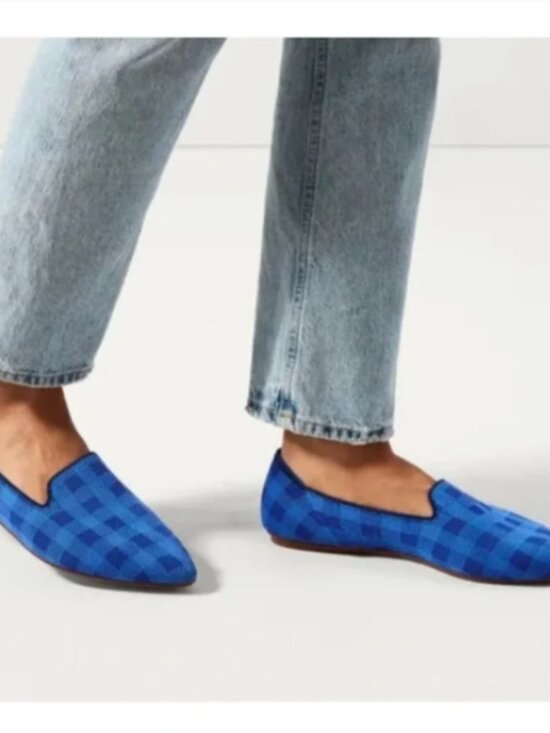 Rothy's Shoes - Rothy’s Limited Edition Lazuli Gingham Pointed Loafers Size 8.5 NWOB Rare
